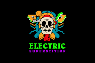 create modern trippy psychedelic logo design