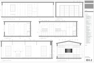 do kitchen, bath, office 2d floor plans, interior fit out and elevation drawings