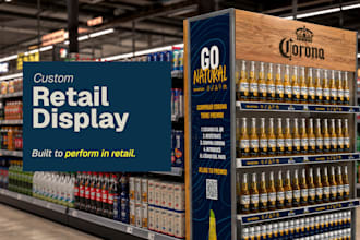 design custom pop pos retail displays with realistic renders