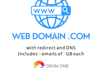 register or transfer a dot com domain with 5 gb emails