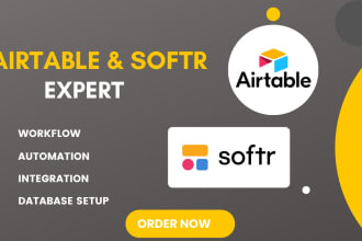 setup airtable database, create softr website, client portal glide and glide app