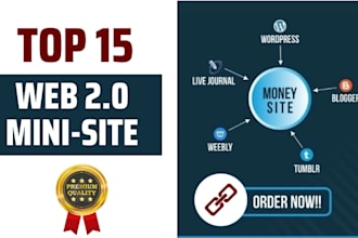 customized top 15 web2 mini sites with contextual SEO backlinks