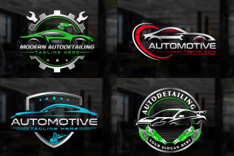 do car detailing, auto repair, automotive, and car logo