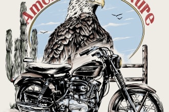 draw vintage retro motorcycle for your brand