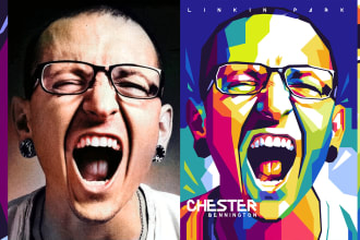 create your face into wpap pop art bold colour style