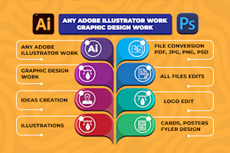 do any adobe illustrator work, graphic design, file edit, convert