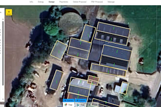 draw soler panel drawing  with site plan and gps drawings