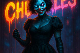 bring your character to life in a neon drenched realistic portrait