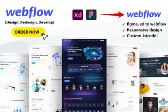 develop, build webflow framer website or design, redesign,ai site from figma xd