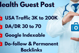 do high da and traffic health, fitness, medical guest post
