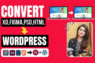 convert figma, PSD, adobe xd to wordpress using elementor pro