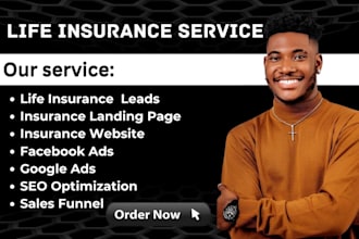 design a life insurance, health insurance website, landing page medicare website