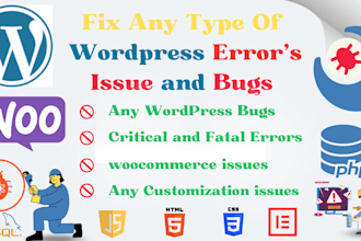 fix and resolve your wordpress website errors and bugs