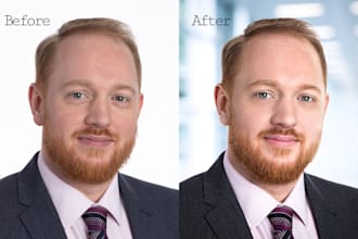 do headshot or portrait retouching and natural photo editing