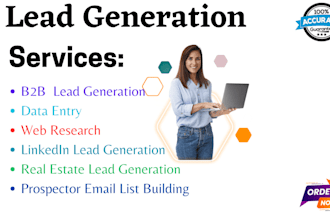 b2b lead generation, email list building, and web research