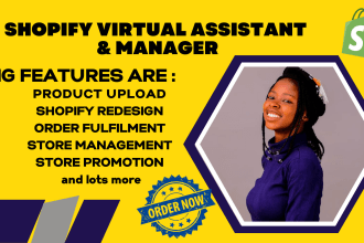 be your shopify virtual assistant shopify manager social media marketing manager