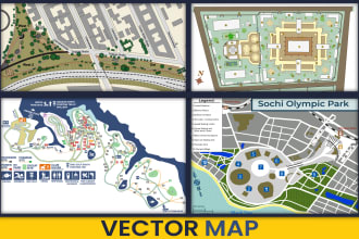 draw custom vector map infographic illustration