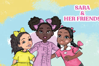 create beautiful african american children book illustration