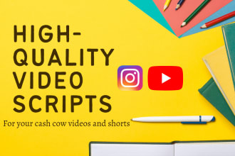 write scripts for your youtube cash cow videos