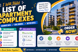 build list of apartment complexes and apartment buildings