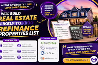 build real estate likely to refinance properties list