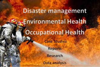 write environmental health, disaster management occupational health safety