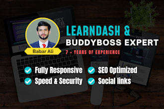 build learndash elearning or buddy boss website