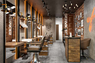 3d design interior beauty salon, spa, and barbershop