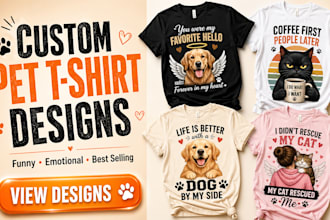 create custom pet t shirt designs for etsy printify and pod stores