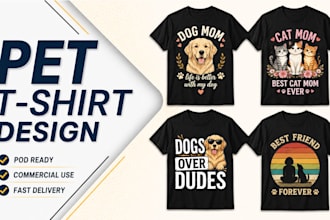 create custom pet t shirt designs for etsy printify and pod stores