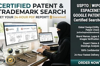 do professional patent and trademark search uspto wipo certified 24h report