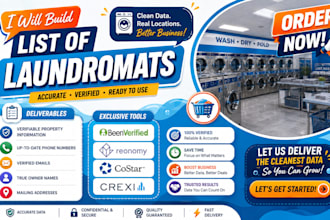 build list of laundromats, laundries and dry cleaners