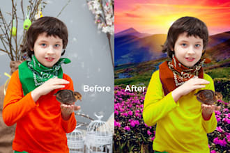 change images background, photo editing, color correction