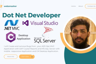 customize, bug fix, and develop asp dot net mvc application