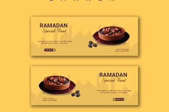 design creative ramadan food flyers and social media banners