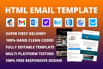 design a professional HTML email template or newsletter for mailchimp