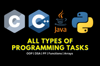 do c, cpp, java and python oop and dsa programming tasks