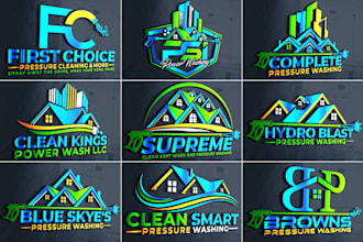 clean house pressure washing cleaning and power washing logo