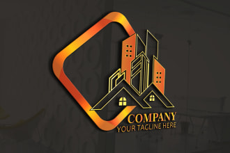 do unique real estate, construction or business logo design