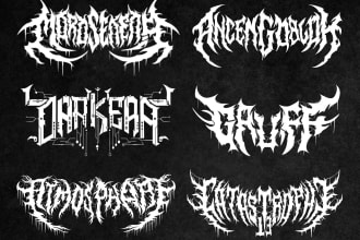 draw metal, brutal, band, hardcore, and tattoo logo font