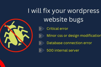 help to fix wordpress errors, bugs or issues