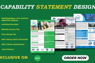 design a professional, clean, effective capability statement design with a flyer