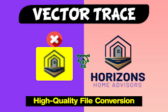 trace logo to vector, redraw image, recreate, convert high quality file