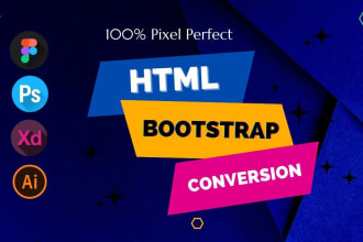 do convert figma to html bootstrap psd to html full responsive design