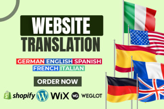 translate your website into german, french, spanish and italian