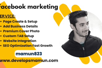 create and setup facebook business page, fan page design