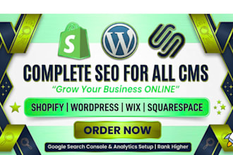 do advance complete SEO for wordpress, shopify wix squarespace
