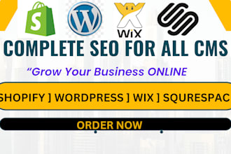 do advance complete SEO for wordpress, shopify wix squarespace