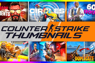 design clickable counter strike 2,cs2 thumbnails fast