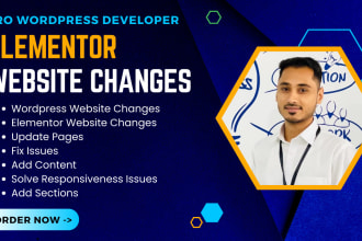 do wordpress elementor website changes and content upload